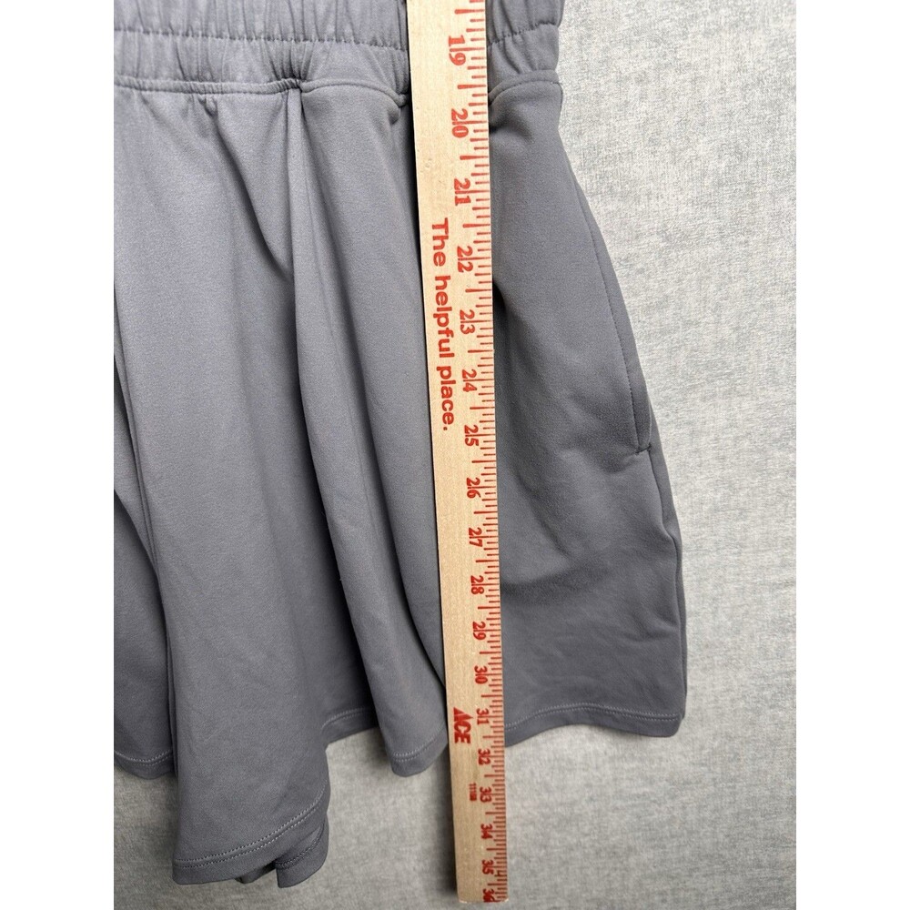 Rae Mode Gray Collared 1/4 Zip Athletic Romper Size Medium Stretch Elastic Waist - Picture 5 of 7